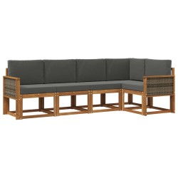 Ensemble de canapés d'extérieur 5 pcs Naturel et Anthracite 641402641402