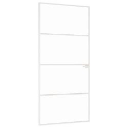 Porte d'intérieur Blanc 93x201,5 cm Trempé verre aluminium fin 641403641403