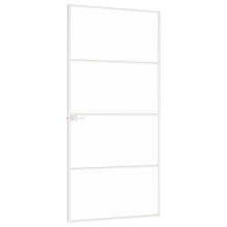 Porte d'intérieur Blanc 93x201,5 cm Trempé verre aluminium fin 641403641403