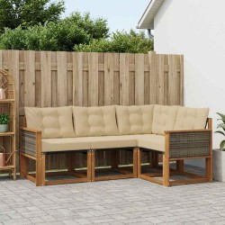 Ensemble de canapés d'extérieur 4 pcs Naturel et Beige 641406641406