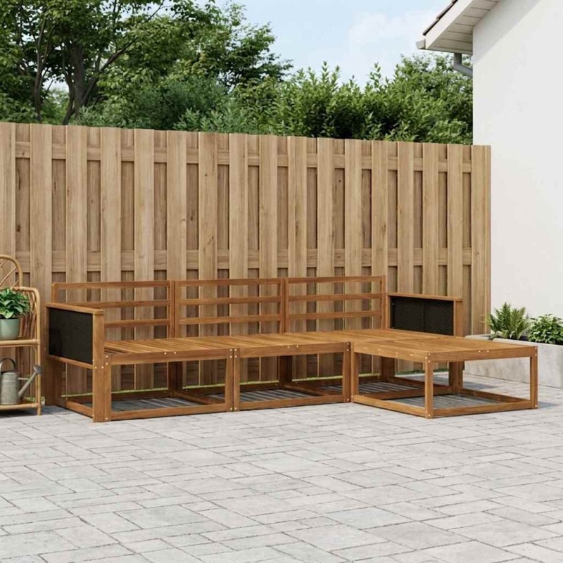 Ensemble de canapés d'extérieur 4 pcs Naturel 641410641410