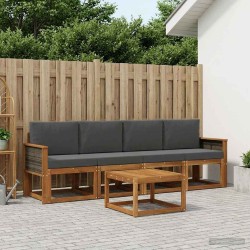 Ensemble de canapés d'extérieur 4 pcs Naturel et Anthracite 641412641412