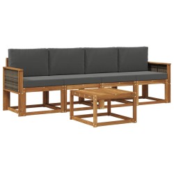 Ensemble de canapés d'extérieur 4 pcs Naturel et Anthracite 641412641412