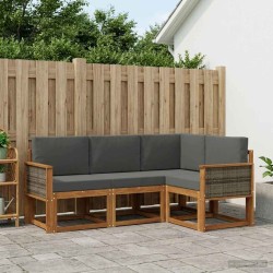 Ensemble de canapés d'extérieur 4 pcs Naturel et Anthracite 641416641416
