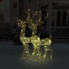 Décorations de Noël de renne Acrylique 2 pcs 128 cm Blanc chaud 641417641417