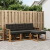 Ensemble de canapés d'extérieur 4 pcs Naturel et noir 641418641418