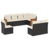 Salon de jardin 8 pcs avec coussins noir résine tressée 641419641419