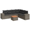 Salon de jardin avec coussins 7 pcs gris résine tressée 641427641427