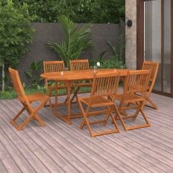 Ensemble à manger de jardin 7 pcs bois massif d'acacia 641429641429