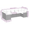 Salon de jardin 7 pcs avec coussins noir résine tressée 641435641435
