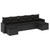 Salon de jardin 7 pcs avec coussins noir résine tressée 641436641436