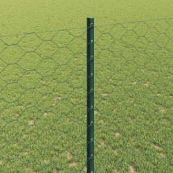 Clôture hexagonale avec poteau 10 x 1,4 m Vert Maille 641439641439