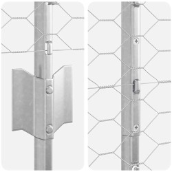 Clôture hexagonale avec poteau 25 x 1,4 m Acier galvanisé 641443641443