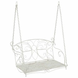 Banc Balançoire Acier 105,5 x 61 x 56 cm Blanc antique 641444641444