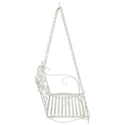 Banc Balançoire Acier 105,5 x 61 x 56 cm Blanc antique 641444641444