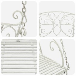 Banc Balançoire Acier 105,5 x 61 x 56 cm Blanc antique 641444641444