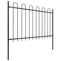 Clôture de jardin avec arceau en acier 1248 x 120 cm Noir 641450641450