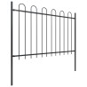 Clôture de jardin avec arceau en acier 1248 x 120 cm Noir 641450641450