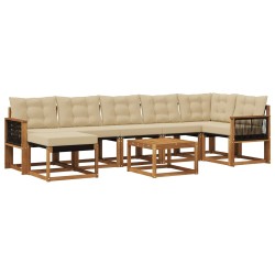 Ensemble de canapés d'extérieur 8 pcs Naturel et Beige 641451641451