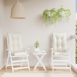 Coussins de chaise à dossier haut lot de 2 crème mélangé tissu 641455641455