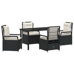Ensemble de salle à manger pour jardin 5 pcs Noir polyrotin 641464641464