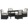 Ensemble de salle à manger pour jardin 5 pcs Noir polyrotin 641464641464