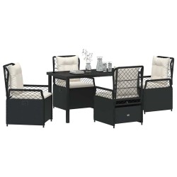 Ensemble de salle à manger pour jardin 5 pcs Noir polyrotin 641464641464