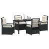 Ensemble de salle à manger pour jardin 5 pcs Noir polyrotin 641464641464
