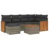 Salon de jardin avec coussins 7 pcs gris résine tressée 641465641465