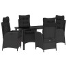 Ensemble de salle à manger pour jardin 5 pcs Noir polyrotin 641469641469
