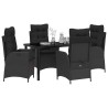 Ensemble de salle à manger pour jardin 5 pcs Noir polyrotin 641469641469