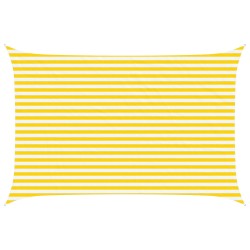 Voile d'ombre Jaune et blanc 4,5 × 3 m 100 % polyester Oxford 641476641476