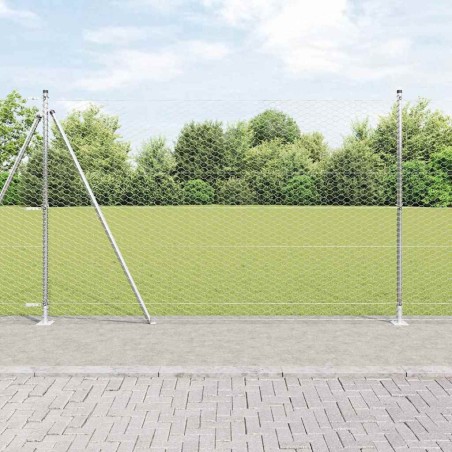 Clôture hexagonale avec base en béton 50 x 1,6 m Argenté Maille 641479641479