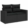 Salon de jardin 7 pcs avec coussins noir résine tressée 641481641481