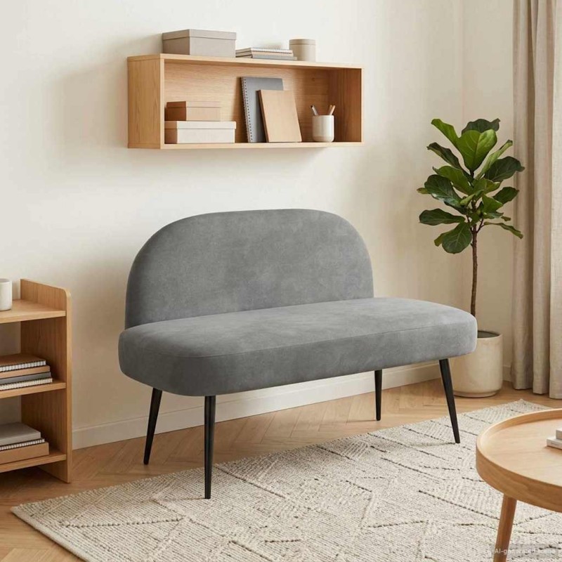 Banc rembourré avec dossier Gris foncé 110 x 60 x 76 cm Velours 641501641501