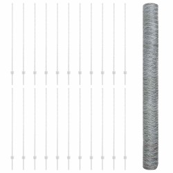 Clôture hexagonale avec poteau 50 x 1,6 m Acier galvanisé 641503641503