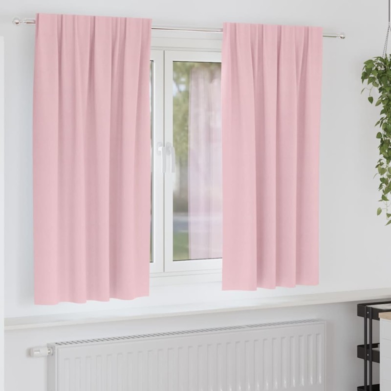 Rideaux occultants avec anneaux 2 pcs Rose bébé 175 x 140 cm 641504641504
