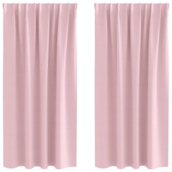 Rideaux occultants avec anneaux 2 pcs Rose bébé 175 x 140 cm 641504641504