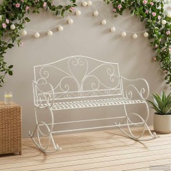 Banc de jardin Blanc antique Acier 641506641506