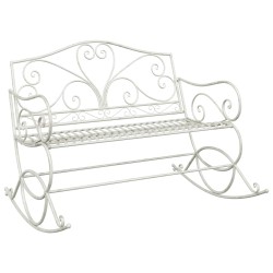 Banc de jardin Blanc antique Acier 641506641506