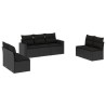 Salon de jardin 7 pcs avec coussins noir résine tressée 641508641508
