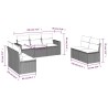Salon de jardin 7 pcs avec coussins noir résine tressée 641508641508