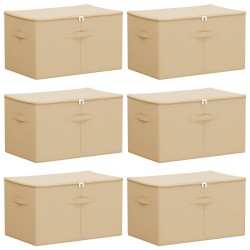 Boîte de rangement 6 pcs Crème 55 x 35 x 32 cm Tissu intissé 641522641522