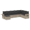 Salon de jardin 8 pcs avec coussins gris clair résine tressée 641526641526