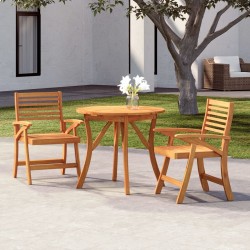 Ensemble à manger de jardin 3 pcs Bois d'acacia solide 641530641530