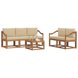 Ensemble de canapés d'extérieur 6 pcs Naturel et Beige 641531641531