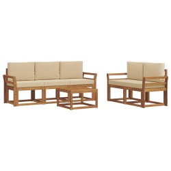 Ensemble de canapés d'extérieur 6 pcs Naturel et Beige 641532641532