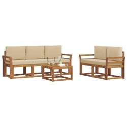 Ensemble de canapés d'extérieur 6 pcs Naturel et Beige 641532641532