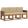 Ensemble de canapés d'extérieur avec coussin 3 pcs Naturel 641533641533