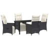 Ensemble de salle à manger pour jardin 5 pcs Noir polyrotin 641537641537